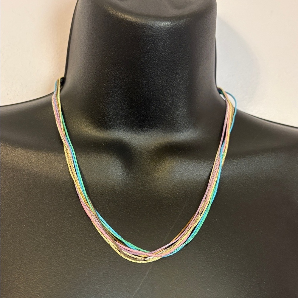 Unbranded Pastel Rainbow Multi Chain Necklace